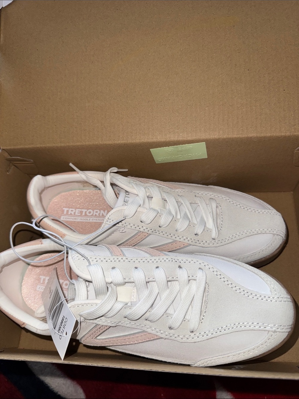 Tretorn Women's White Sneakers with Blush Accents